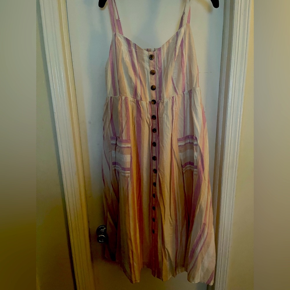 Pink and white sun dress